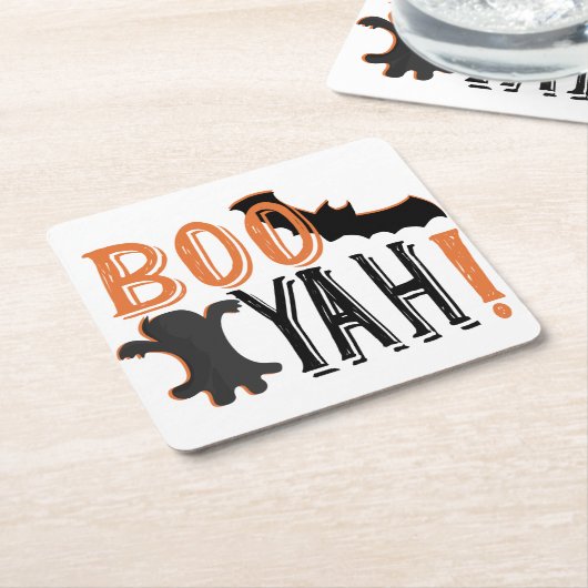 かわいいブーヤハロウィーン スクエアペーパーコースター (アングル)