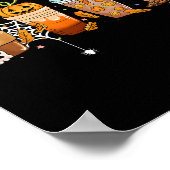 かわいいブーラテコーヒーハロウィンシーズン不気味秋 ポスター (角)