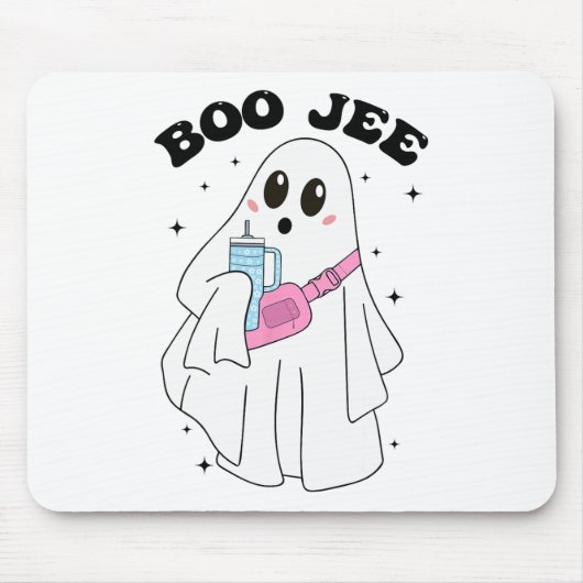 かわいいブー幽霊おかしなハロウィーン衣装ブーJee Gho マウスパッド (正面)