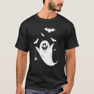 かわいいブー幽霊こうもり面白いハロウィーンのコスチューム不気味 Tシャツ