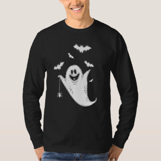 かわいいブー幽霊こうもり面白いハロウィーンのコスチューム不気味 Tシャツ