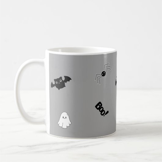かわいいブー幽霊コーヒーマグ コーヒーマグカップ (左)