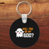 かわいいブー幽霊ハロウィン!ラブパート キーホルダー (正面)