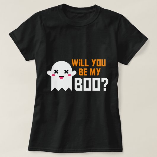 かわいいブー幽霊ハロウィン!ラブパート Tシャツ (デザイン正面)