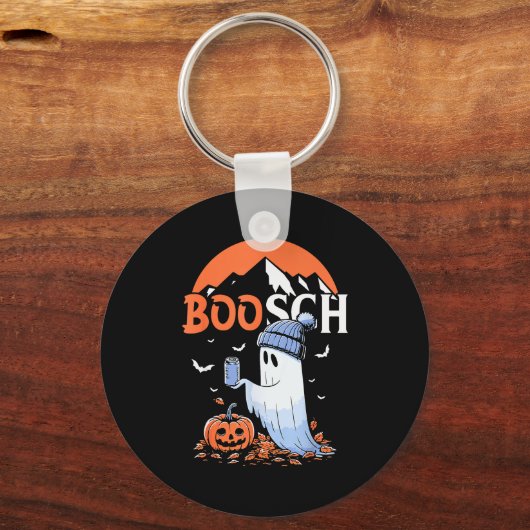 かわいいブー幽霊ハロウィーンカボキンビール飲むソク キーホルダー (正面)