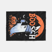 かわいいブー幽霊ハロウィーンカボキンビール飲むソク フリースブランケット (正面(横))