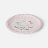 かわいいブー幽霊ピンクバースデーパーティーガール ペーパープレート (アングル)