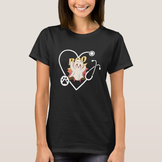 かわいいブー幽霊獣医不気味獣医テクニシャンAn Tシャツ (正面)