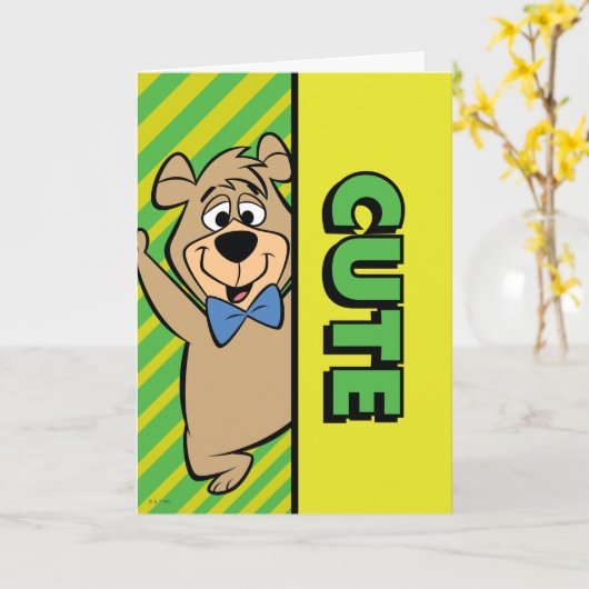 かわいいブー熊 カード (黄色い花)