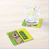 かわいいブー熊 スクエアペーパーコースター (インサイチュ)