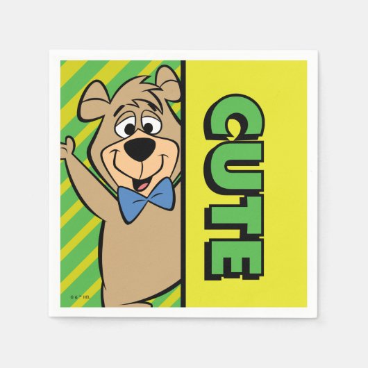 かわいいブー熊 スタンダードカクテルナプキン (正面)