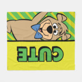 かわいいブー熊 フリースブランケット (正面(横))