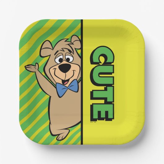 かわいいブー熊 ペーパープレート (正面)