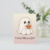 かわいいブー、かわいいスプーキー ハロウィン ポストカード (スタンド正面)