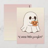 かわいいブー、かわいいスプーキー ハロウィン ポストカード (正面/裏面)