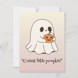 かわいいブー、かわいいスプーキー ハロウィン ポストカード