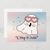 かわいいブー、かわいい不気味なハロウィーン ポストカード (正面/裏面)