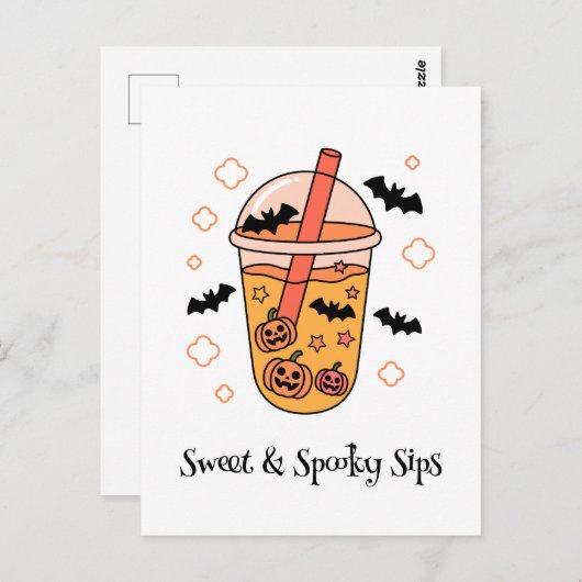 かわいいブー、かわいい不気味なハロウィーン ポストカード (正面/裏面)