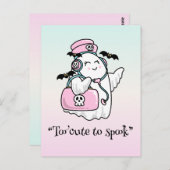 かわいいブー、かわいい不気味なハロウィーン ポストカード (正面/裏面)