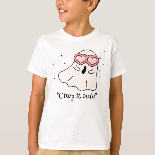 かわいいブー、かわいい不気味なハロウィーン Tシャツ (正面)