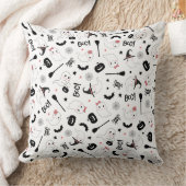 かわいいブー スプーキーのゴースト ハロウィン ピンクの女の子 クッション (ブランケット)