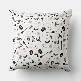 かわいいブー スプーキーのゴースト ハロウィン ピンクの女の子 クッション