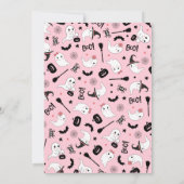 かわいいブー スプーキーのゴースト ハロウィン ピンクの女の子 招待状 (裏面)