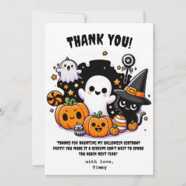 かわいいブー ハロウィン お誕生日ありがとうカード サンキューカード