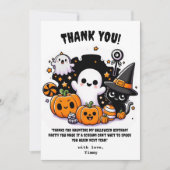 かわいいブー ハロウィン お誕生日おめでとうカード サンキューカード (正面)