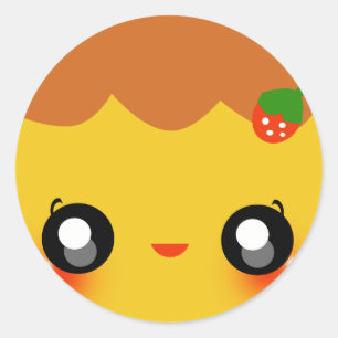 かわいいプディング ラウンドシール
