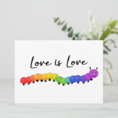 かわいいプライドレインボーカラーの笑顔の毛虫 シーズンカード (スタンド正面)