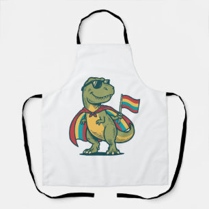 かわいいプライド恐竜ベクターTシャツデザイン_1 エプロン