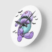 かわいいプラッシュパステルゴシックラブウォールクロックデコール ラウンド壁時計 (傾斜)