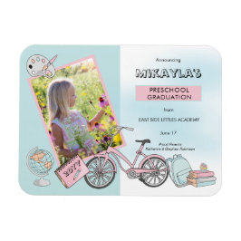 かわいいプリスクール写真ピンクブルー卒業マグネット マグネット