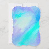 かわいいプリティーマーメイドの女の子の誕生日青水彩 招待状 (裏面)