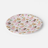 かわいいプリンセスとキャッスルウォーター色 ペーパープレート (アングル)