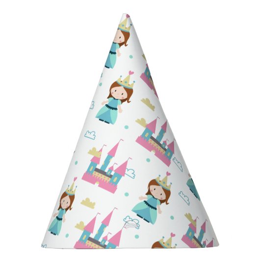 かわいいプリンセスとキャッスルピンク&ブルー誕生日 パーティーハット (右)