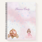 かわいいプリンセスとキャリッジパーソナライズされたノート ノートブック (正面)