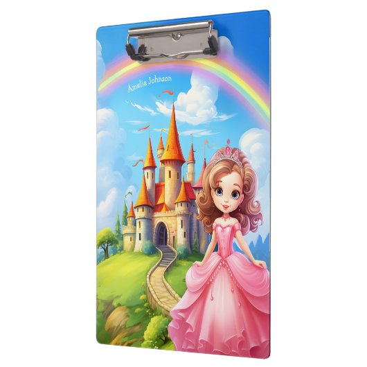 かわいいプリンセスのおとぎ話の城パーソナライズされた クリップボード (左)