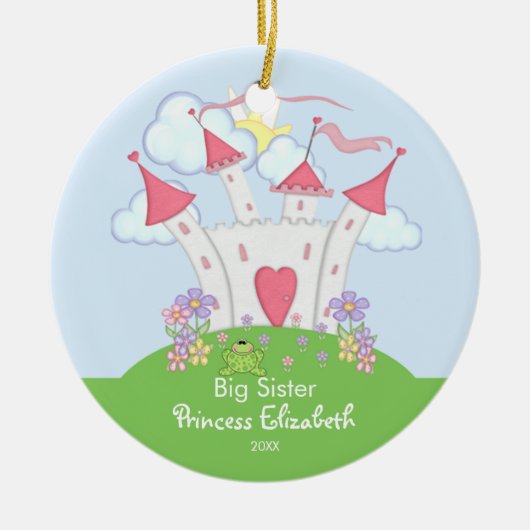 かわいいプリンセスの城の姉のクリスマスのオーナメント セラミックオーナメント (正面)