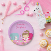かわいいプリンセスの女の子のお茶会の誕生日 ペーパープレート (パーティー)