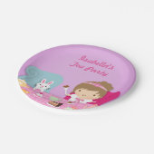 かわいいプリンセスの女の子のお茶会の誕生日 ペーパープレート (アングル)