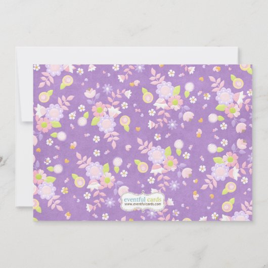 かわいいプリンセスの誕生日のパーティの招待状 招待状 (裏面)