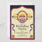 かわいいプリンセスの誕生日招待状 招待状 (正面)