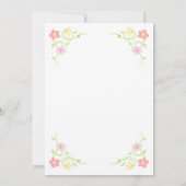 かわいいプリンセスオレンジのドレス フラワー バースデー 招待状 (裏面)