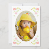 かわいいプリンセスオレンジドレスフローラフォト誕生日 招待状 (裏面)