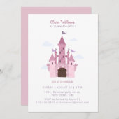 かわいいプリンセスカステルガールズ1st誕生日招待状 招待状 (正面/裏面)