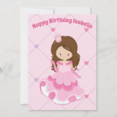 かわいいプリンセスガールピンクキッズカスタムハッピーバースデー カード (正面)