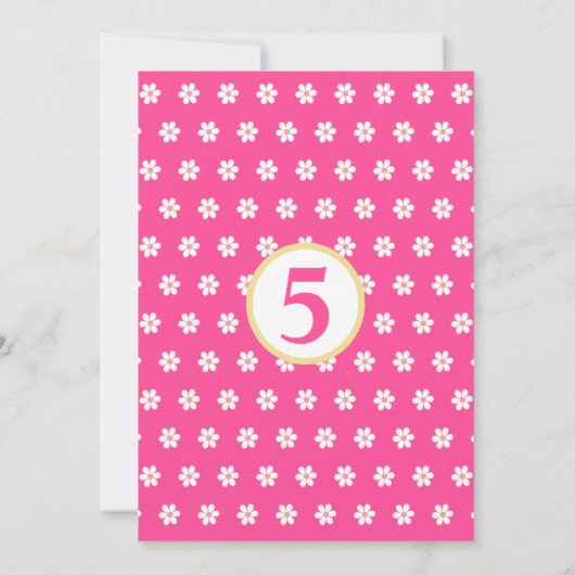 かわいいプリンセスガールinピンク5thバースデーパーティー 招待状 (裏面)