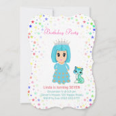 かわいいプリンセスキティ猫7誕生日 招待状 (正面)